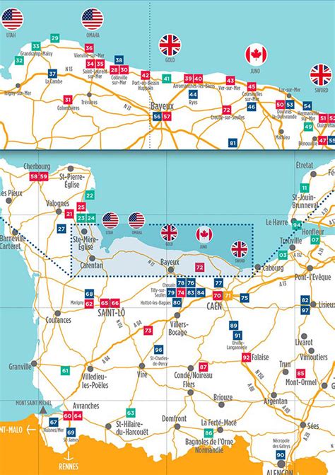 D-Day and the Battle of Normandy map - Normandy Tourism, France