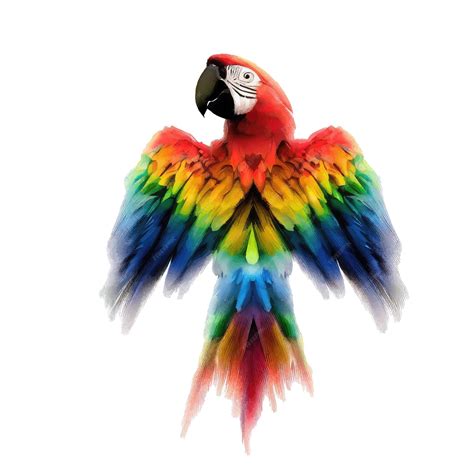 Premium Vector | Beautiful bright ara parrot in watercolor strokes ...