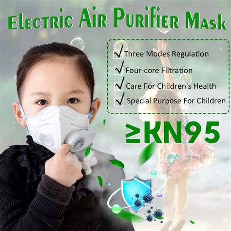 Smart Electric Face Dust Mask For Kids Air Purifying N95 Anti Dust ...