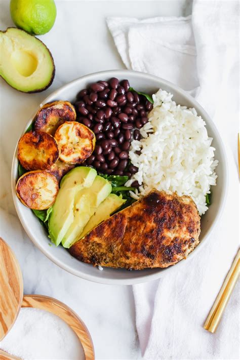 Cuban Chicken and Black Bean Rice Bowls with Plantains | Healthy ...