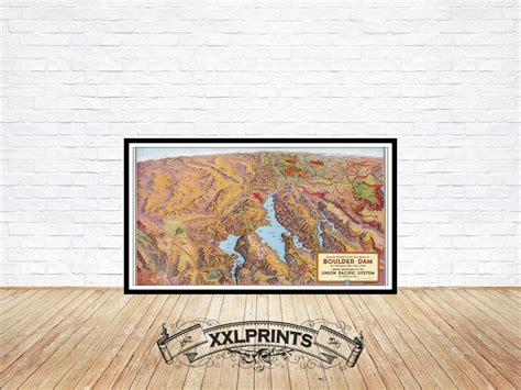 Old Pictorial Map of Boulder Dam Las Vegas Nevada Utah - Etsy