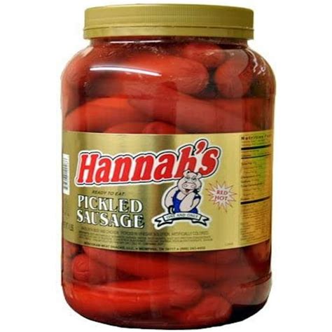 Hannah's Red Hot Pickled Sausage 39 ct. gallon jar - Walmart.com ...