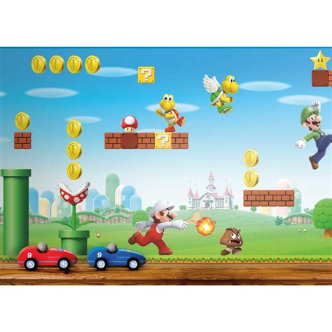 Super Mario Bros. Mario Scene Peel and Stick Wallpaper Border