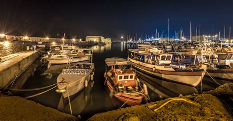 Free stock photo of fishing boats, harbour, night lights