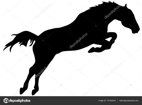 Rearing horse fine vector silhouette - black over white. Eps 10 vector ...