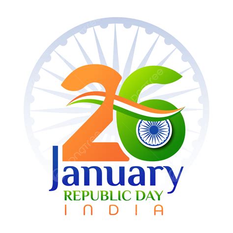 26 January Republic Day Of India With Ashoka Chakra Illustration, 26 ...