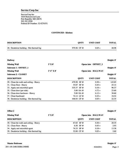 Water Damage Repair: Water Damage Repair Estimate Sample