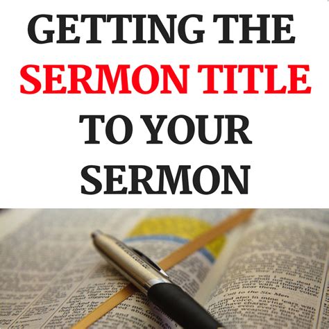 How To Get Your Sermon Title or Subject – DEBORA HOOPER MINISTRIES