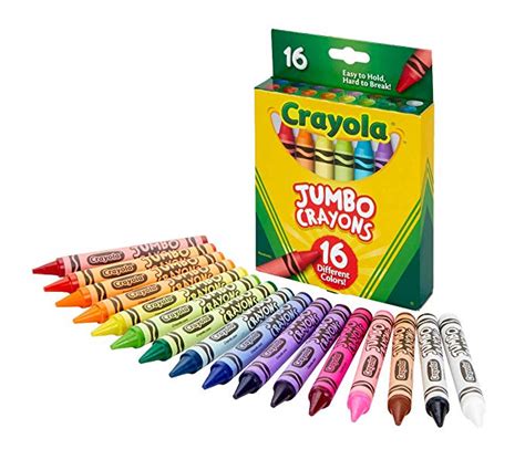 Crayola Jumbo Crayons, Assorted Colors, Great Toddler Crayons, 16 Count ...