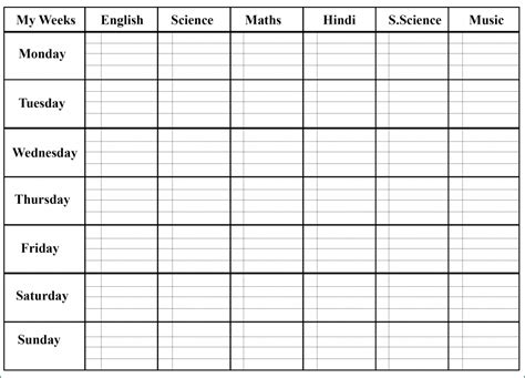 》Free Printable Weekly Class Schedule Template