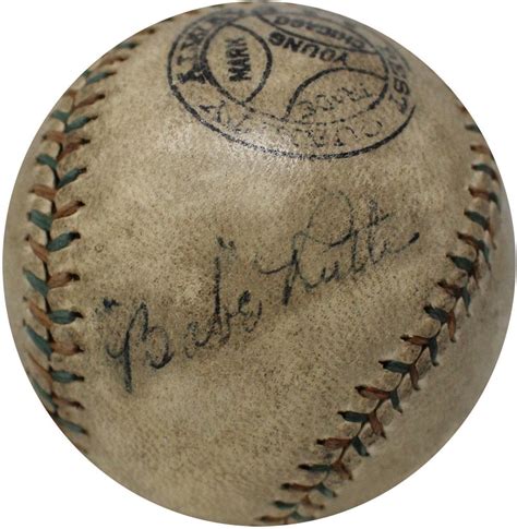 1926 Babe Ruth Single Signed Autographed American League Baseball PSA ...