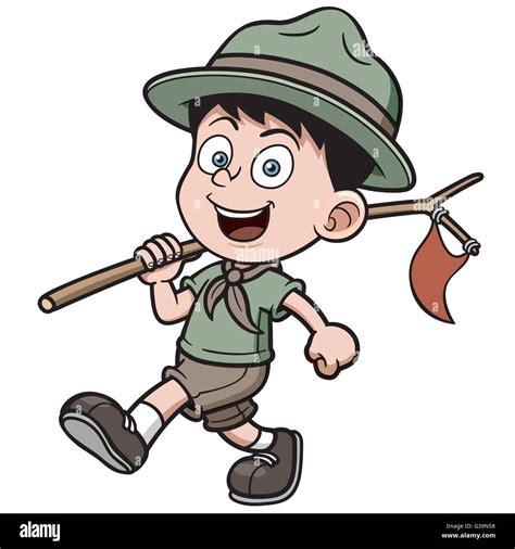 Vector illustration of boy scout cartoon Stock Vector Image & Art - Alamy