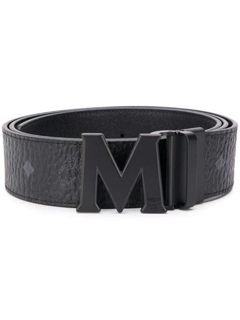 MCM Logo Belt in Black for Men - Lyst