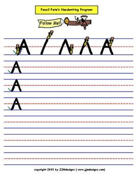 Pencil Pete's Learn to Print Worksheets by Pencil Pete | TPT