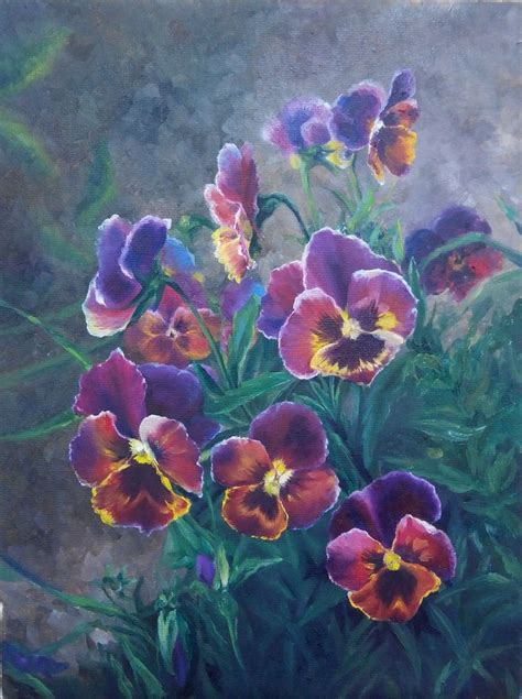 Pansy Oil painting | Painting, Pansies, Oil painting