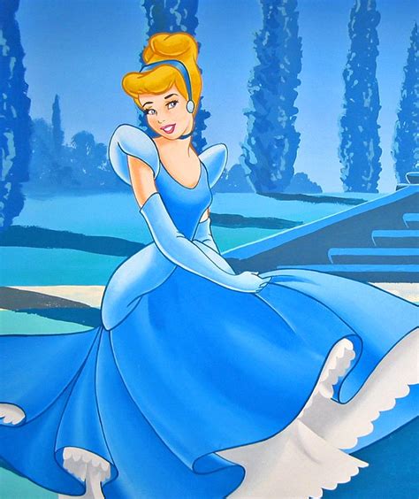 Disney princess cinderella wearing blue dress desktop wallpaper