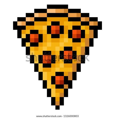 Slice Pepperoni Pizza Pixel Art Isolated: ilustrações stock 1326000803 ...