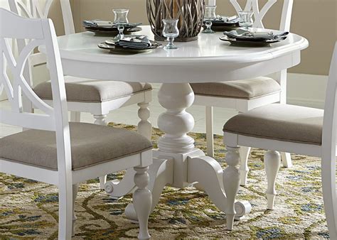 Liberty Furniture Summer House 5pc Round Pedestal Dining Set in Oyster ...