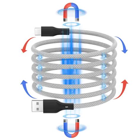 High Quality Bio Magnetic Coiled Usb C Cable Magnetic Usb Data Usb C ...