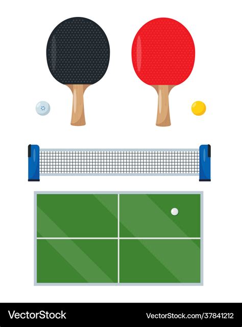 Ping pong or table tennis equipment set Royalty Free Vector