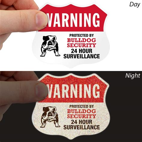 Warning Protected By Bulldog Security Label Set, SKU: LB-4145