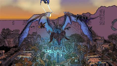 Tarecgosa's visage over Stormwind by Vanaglorious on DeviantArt