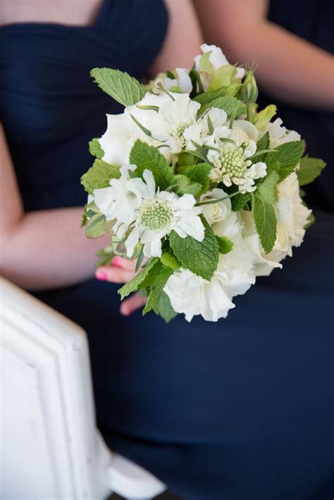 White Scabiosa Bridesmaid Bouquet