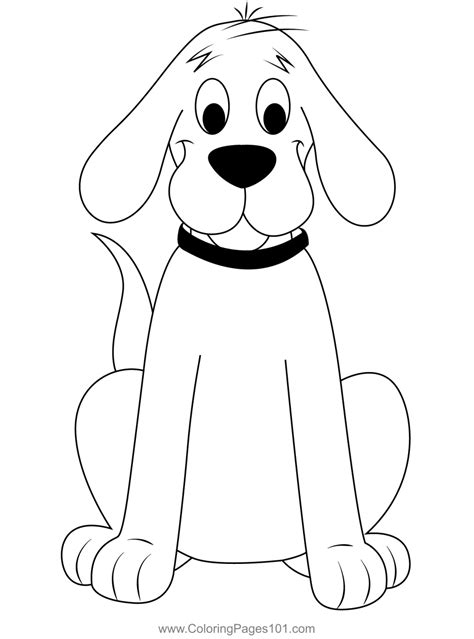 Puppy Clifford Sitting Coloring Page for Kids - Free Clifford the Big ...