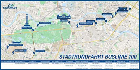 Berlin bus 100 map - Bus 100 route map (Germany)