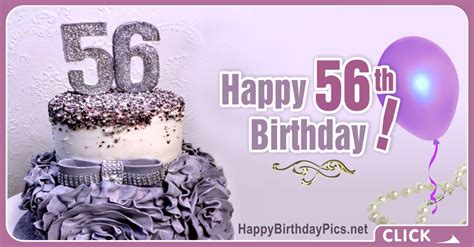 Happy 56th Birthday with Purple Diamonds