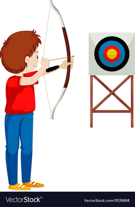 Man shooting arrow at the target Royalty Free Vector Image