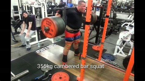 355kg cambered bar squat - YouTube