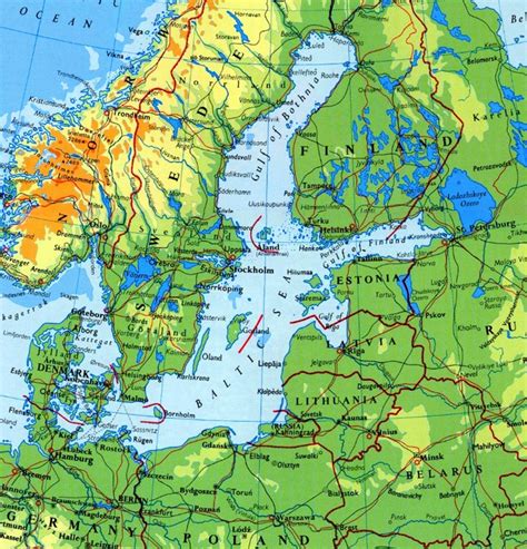 Baltic Sea physical map - Ontheworldmap.com