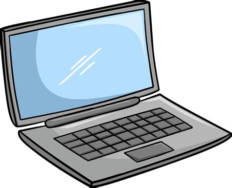 Computer laptop cartoon illustration icon with empty lcd panel 6895992 ...