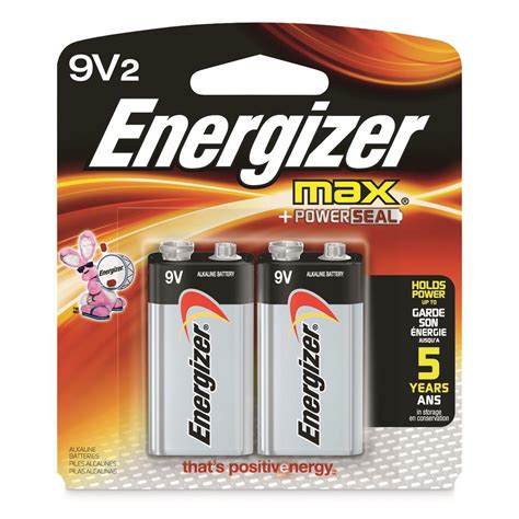 Energizer MAX Alkaline 9V Batteries, 2 Pack - 708926, Batteries at ...