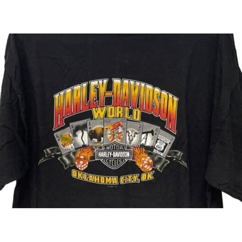 Harley Davidson Motorcycles World Okc Black T Shirt S… - Gem