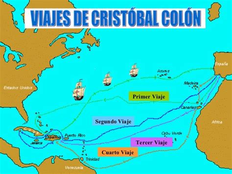 Mapas de los cuatro viajes de Cristobal Colon | Viajes de cristobal ...