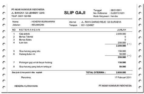 Contoh Slip Gaji Excel dan Cara Membuatnya - Accurate Online