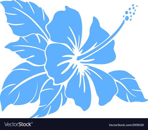 Hibiscus flower silhouette Royalty Free Vector Image