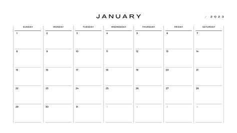 2023 Monthly Calendar Planner – Printable Template Calendar