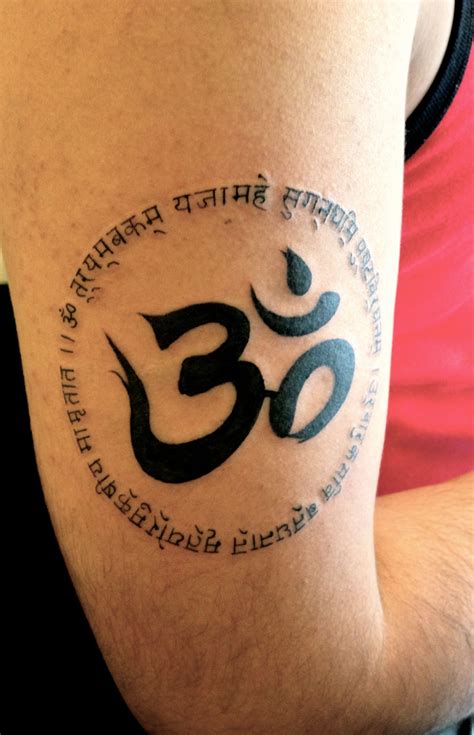 The tattoo he decided to get of a prayer verse in Sanskrit surrounding ...