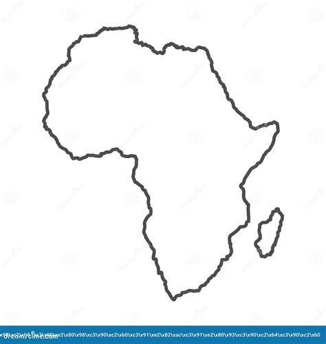 Africa Outline World Map, Vector Illustration Isolated On White. Map Of ...