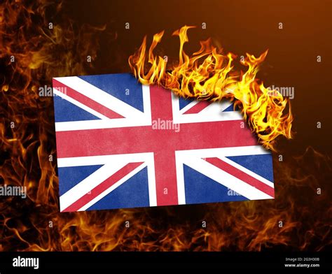 Flag burning - United Kingdom Stock Photo - Alamy