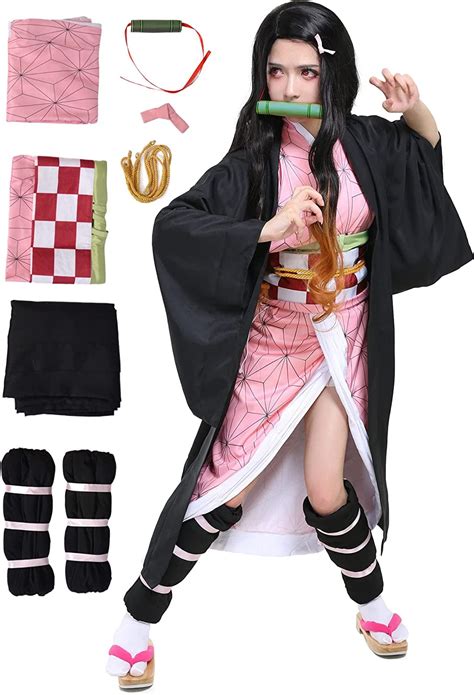 Demon Slayer Anime Kamado Nezuko Cosplay Costume for Kids - Walmart.com