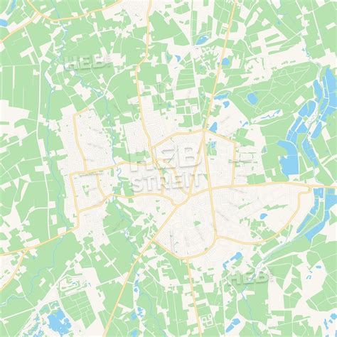 Valkenswaard, Netherlands Vector Map - Classic Colors | HEBSTREITS ...