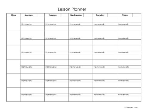 Lesson planning book template - lasoparoll