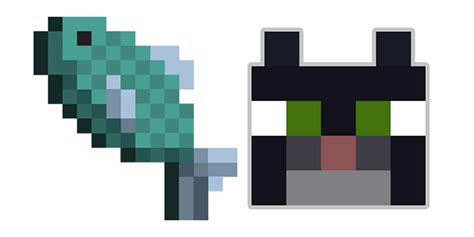 Minecraft Fish and Tuxedo Cat cursor – Custom Cursor