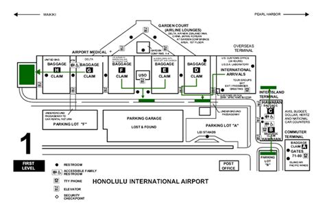 Honolulu Airport Arrivals Map | Draw A Topographic Map