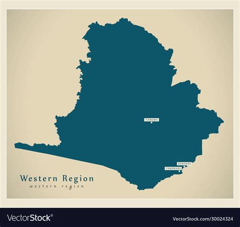 Modern map - western region map ghana gh Vector Image