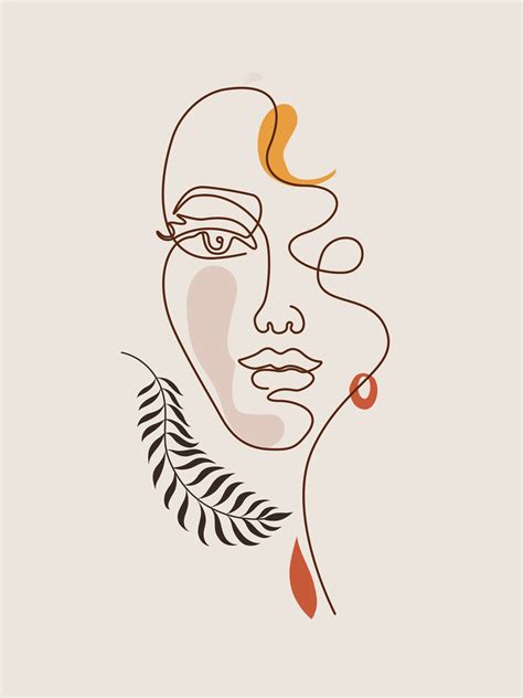 Wall Art Print | Line Art - Face | Europosters